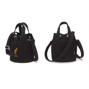 Kangol Flocking Simbol Canvas Bucket Bag- Black 3791